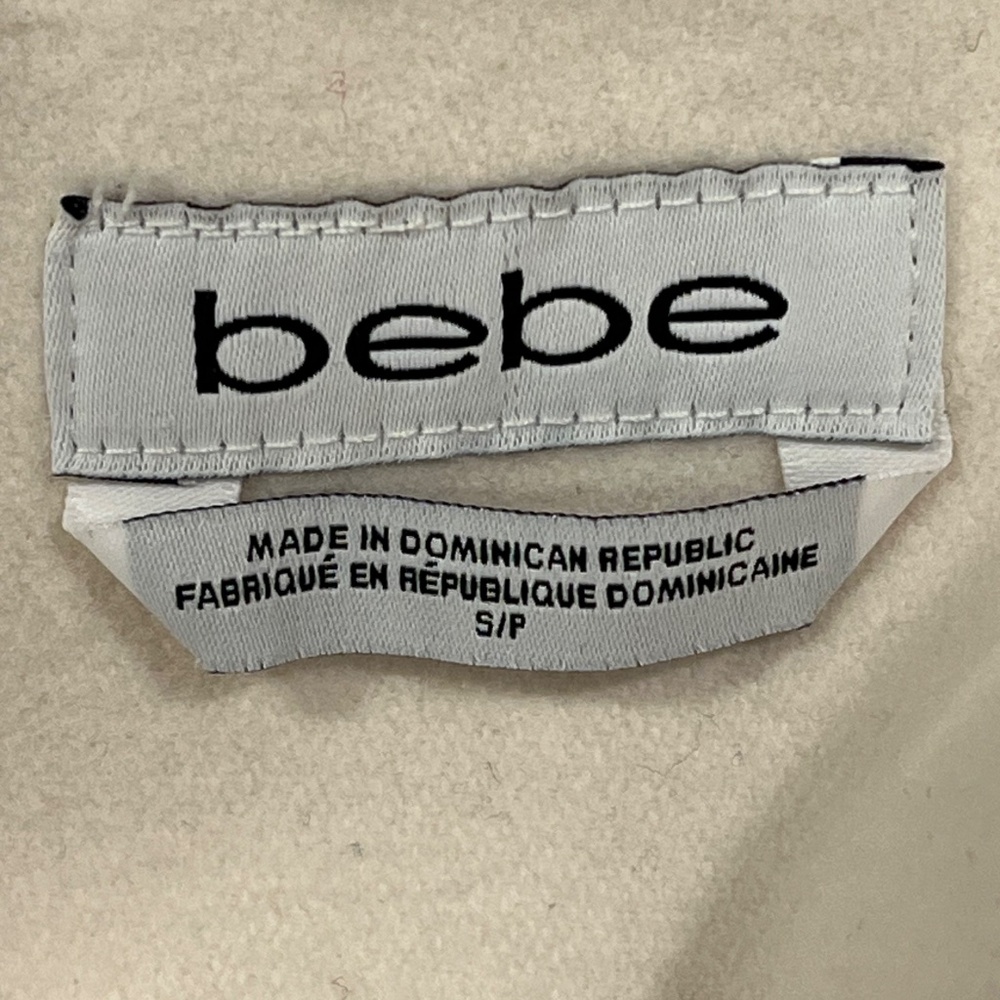 Bebe Ivory Wool Blend Belted Trench Coat S (Minor Flaw) - Picture 8 of 14